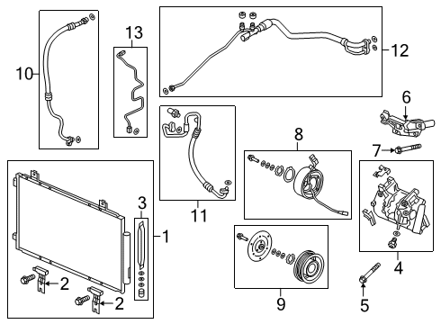 2024 Acura RDX Condenser, Compressor & Lines Diagram