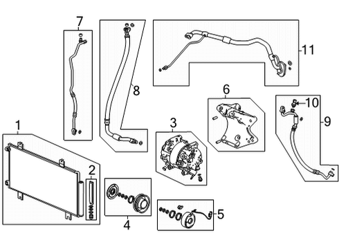 2022 Acura MDX Compressor Component Diagram for 38810-61A-A02