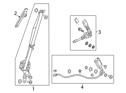 2022 Acura ILX Front Seat Belts Diagram