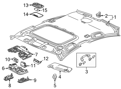 2022 Acura ILX Interior Trim - Roof Diagram