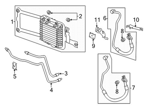 2021 Acura TLX Cooler Assembly ATF Diagram for 25500-6T2-003