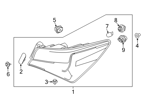 2022 Acura ILX Tail Lamps Diagram