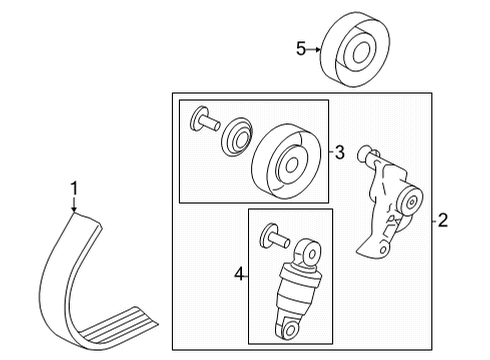 2023 Acura TLX Belts & Pulleys Diagram 1