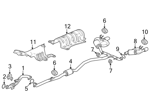 2023 Acura Integra Muffler, Left Exhaust Diagram for 18305-T22-A01