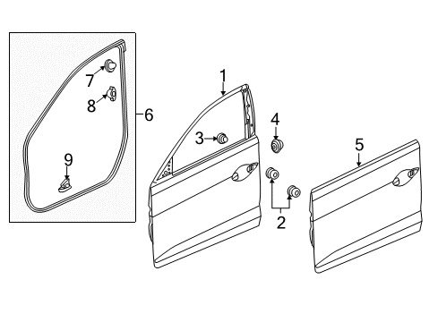 2022 Acura ILX Door & Components Diagram 1