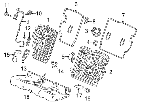 2024 Acura RDX Rear Seat Components Diagram 2