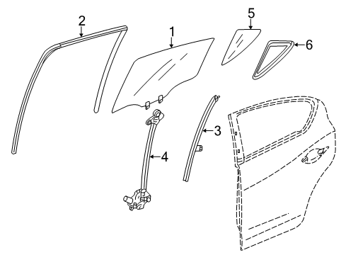 2022 Acura ILX Rear Door Diagram 1