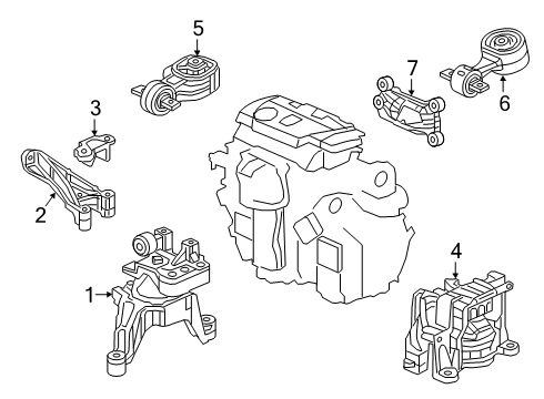 2024 Acura RDX Engine & Trans Mounting Diagram