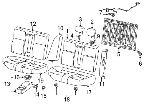 2022 Acura ILX Rear Seat Components Diagram