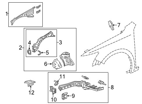 2022 Acura ILX Structural Components & Rails Diagram