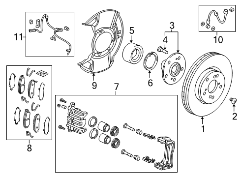 2022 Acura RDX Caliper Sub-Assy. Diagram for 45019-TJB-A10