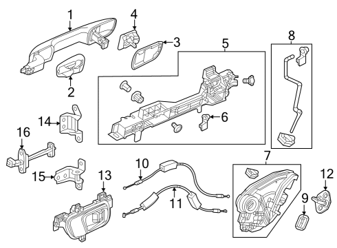 2023 Acura Integra Regulator, Right Rear Diagram for 72710-T20-A01