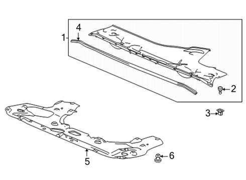 2024 Acura MDX Splash Shields Diagram