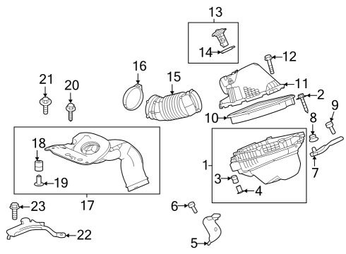 2022 Acura MDX Element, Air Cleaner Diagram for 17220-6S9-A01