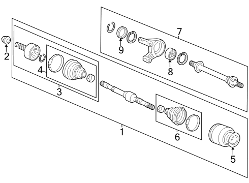 2024 Acura Integra Joint Set, Outboard Diagram for 44014-T60-306