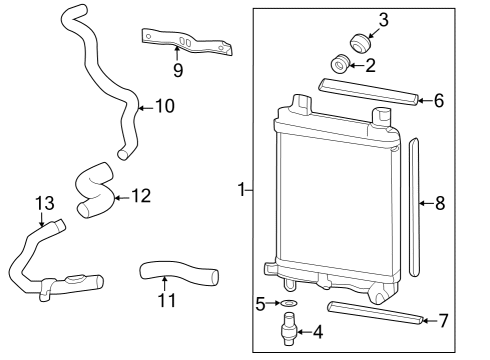 2022 Acura MDX Hose, Right (Lower) Diagram for 19576-61B-A00