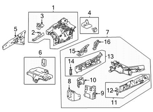 2024 Acura MDX Structural Components & Rails Diagram