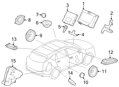 2022 Acura MDX Speaker Assembly (9Cm) Diagram for 39120-TYB-A41