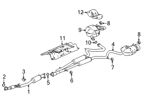 2023 Acura TLX Exhaust Components Diagram 1