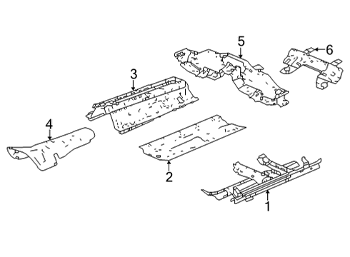 2023 Acura TLX Floor & Rails Diagram