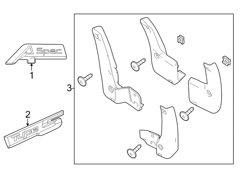 2024 Acura Integra Splash Guard R568P Diagram for 08P00-3S5-250