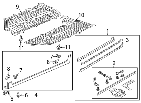 2022 Acura ILX Exterior Trim - Pillars Diagram