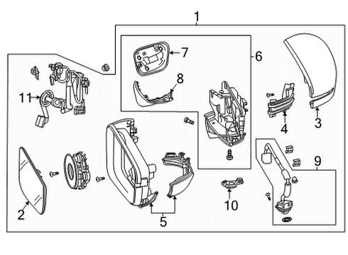 2021 Acura TLX Outer Base Cyr651P Diagram for 76252-TGV-A01ZA