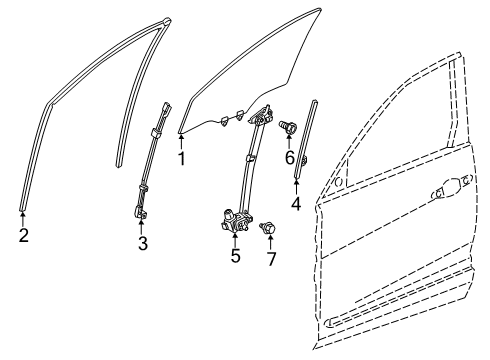 2024 Acura RDX Glass - Front Door Diagram