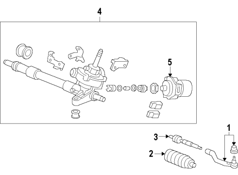 2022 Acura ILX Steering Column & Wheel, Steering Gear & Linkage Diagram 3