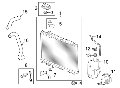 2023 Acura Integra Radiator Diagram for 19010-64A-A01