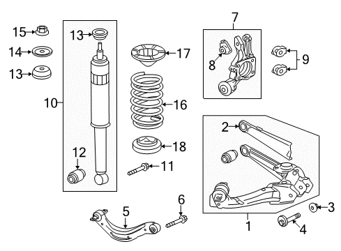 2022 Acura ILX Rear Suspension Diagram