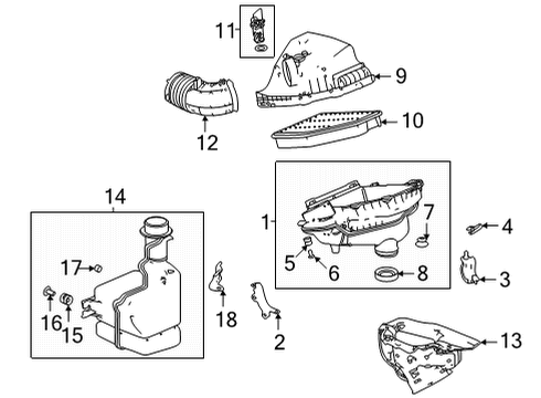 2021 Acura TLX Duct, Air Intake Diagram for 17250-6S9-A02