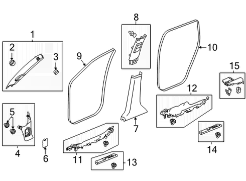 2022 Acura MDX Garnish, Right Nh900L Diagram for 84202-TGZ-A01ZA