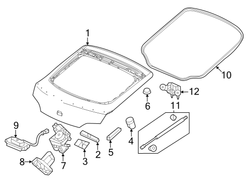 2023 Acura Integra Hinge, Tailgate Diagram for 68210-3M1-T01ZZ