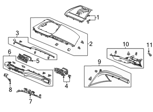 2023 Acura MDX Cluster & Switches, Instrument Panel Diagram 2