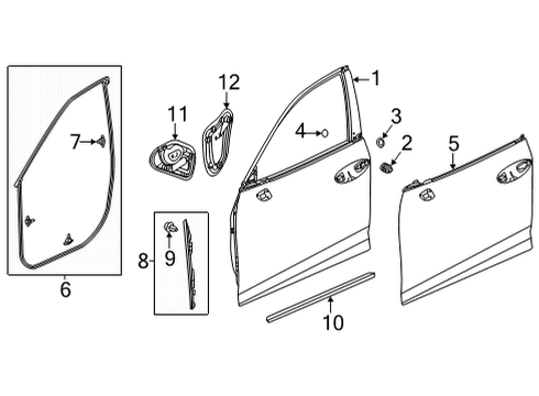 2022 Acura TLX Door & Components Diagram 1