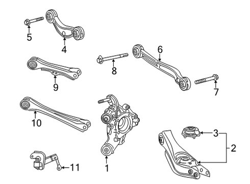 2022 Acura TLX Rear Suspension, Lower Control Arm, Upper Control Arm, Ride Control, Stabilizer Bar, Suspension Components Diagram 4