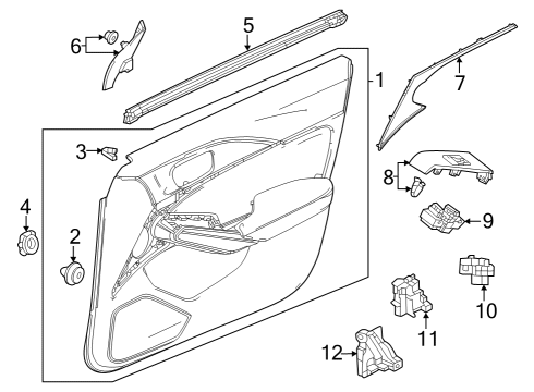 2023 Acura Integra Mirror Set R568P Diagram for 76208-3S5-A11ZA