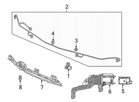 2022 Acura RDX Radar Sub-Assy., Left Diagram for 8S461-TJB-A02