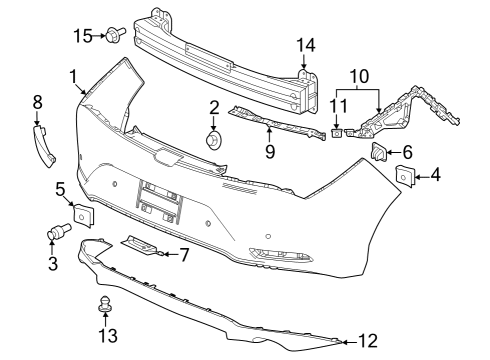 2023 Acura Integra Face, Rear Bumper Diagram for 04715-3S5-A00ZZ