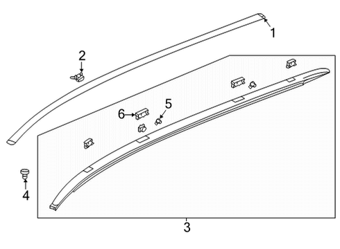 2023 Acura MDX Exterior Trim - Roof Diagram