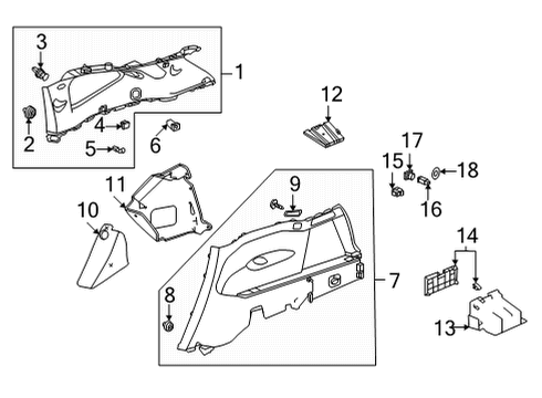 2024 Acura MDX Interior Trim - Quarter Panels Diagram