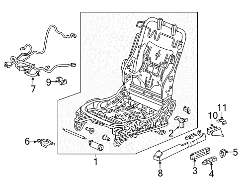 2022 Acura ILX Power Seats Diagram 1