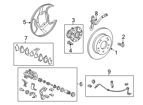 2016 Acura ILX SET, Rear Diagram for 01468-TV9-A01