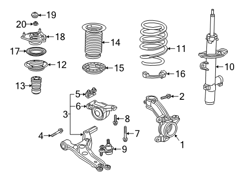 2020 Acura RDX Arm, Left Front (Lower) Diagram for 51360-TJB-A10