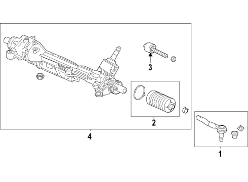 2021 Acura TLX G/Box Assembly , Steering Diagram for 53620-TGY-A14