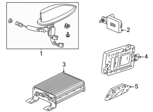 2022 Acura MDX Antenna B621P Diagram for 39150-TYA-C01ZJ