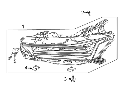 2021 Acura TLX Headlight Assembly Left Diagram for 33150-TGZ-A02