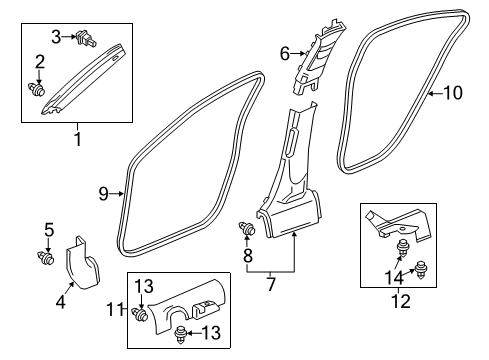 2022 Acura ILX Interior Trim - Pillars Diagram