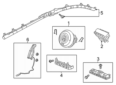 2022 Acura MDX SRS Unit Diagram for 77960-TYB-A02